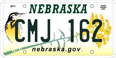 NE license plate CMJ162