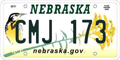 NE license plate CMJ173