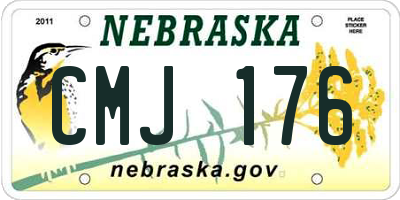 NE license plate CMJ176