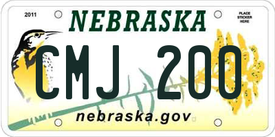 NE license plate CMJ200