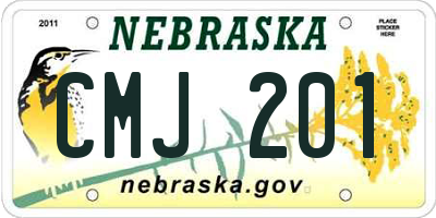 NE license plate CMJ201