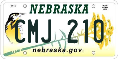 NE license plate CMJ210