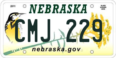 NE license plate CMJ229
