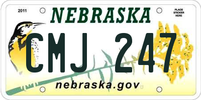 NE license plate CMJ247