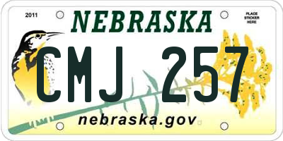 NE license plate CMJ257