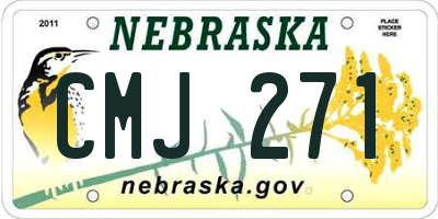 NE license plate CMJ271