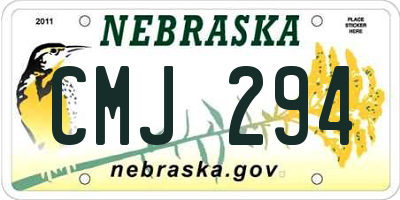 NE license plate CMJ294