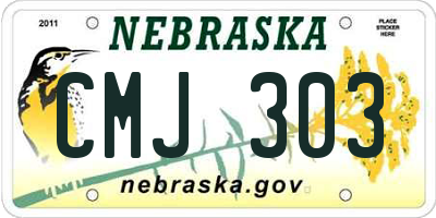 NE license plate CMJ303