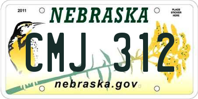 NE license plate CMJ312