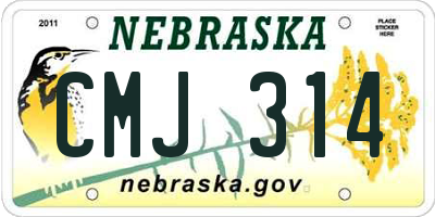 NE license plate CMJ314