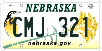 NE license plate CMJ321