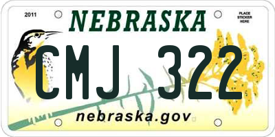 NE license plate CMJ322