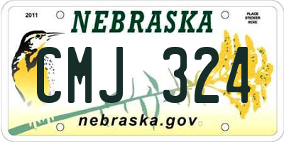 NE license plate CMJ324