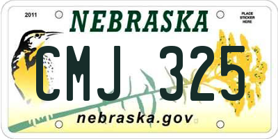 NE license plate CMJ325