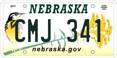 NE license plate CMJ341
