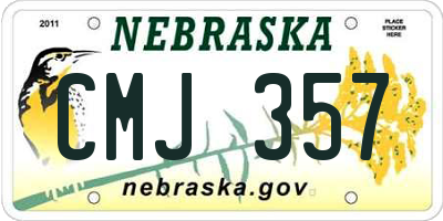 NE license plate CMJ357
