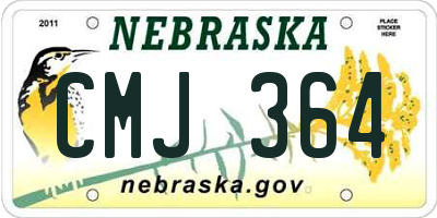 NE license plate CMJ364
