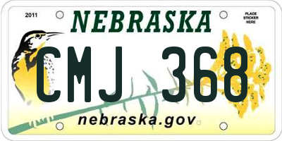 NE license plate CMJ368