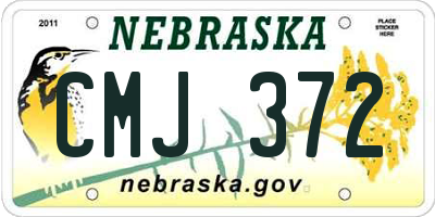 NE license plate CMJ372