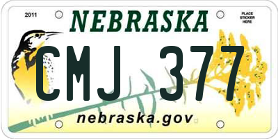 NE license plate CMJ377