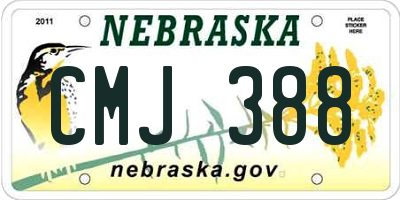 NE license plate CMJ388