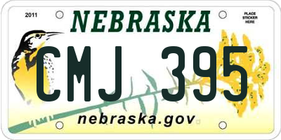 NE license plate CMJ395