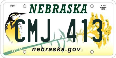 NE license plate CMJ413