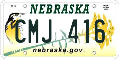 NE license plate CMJ416