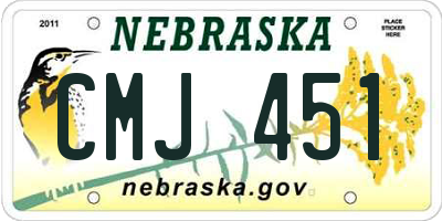 NE license plate CMJ451
