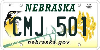 NE license plate CMJ501