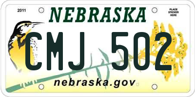 NE license plate CMJ502
