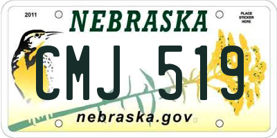 NE license plate CMJ519