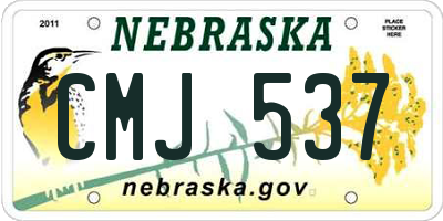 NE license plate CMJ537