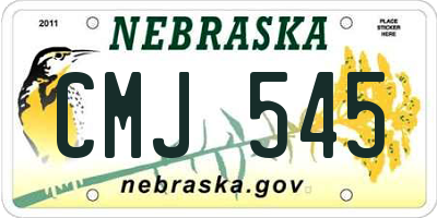 NE license plate CMJ545