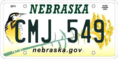 NE license plate CMJ549