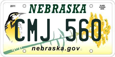 NE license plate CMJ560