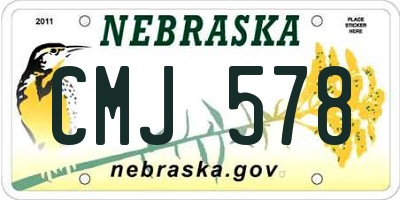 NE license plate CMJ578