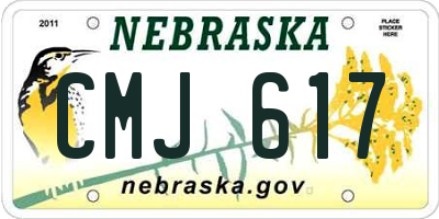 NE license plate CMJ617