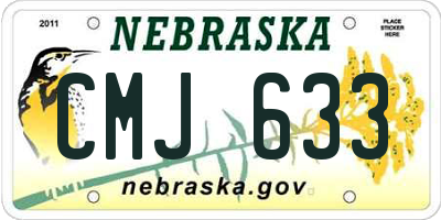NE license plate CMJ633