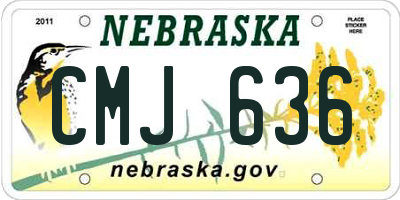 NE license plate CMJ636