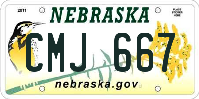 NE license plate CMJ667