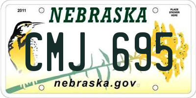NE license plate CMJ695