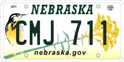 NE license plate CMJ711