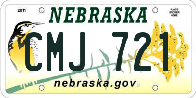 NE license plate CMJ721