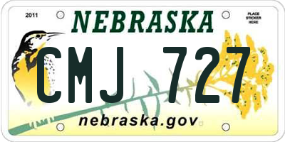 NE license plate CMJ727