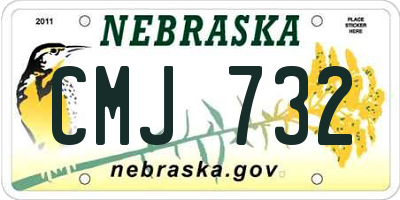 NE license plate CMJ732