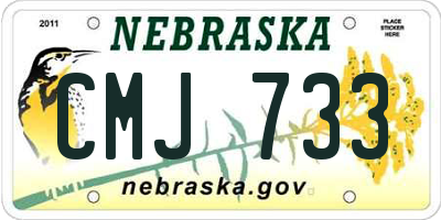 NE license plate CMJ733