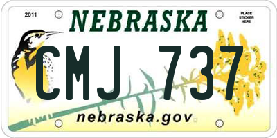 NE license plate CMJ737