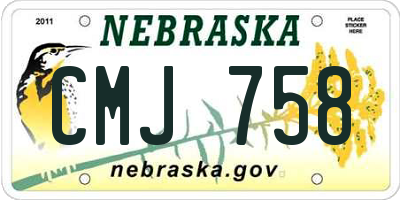 NE license plate CMJ758