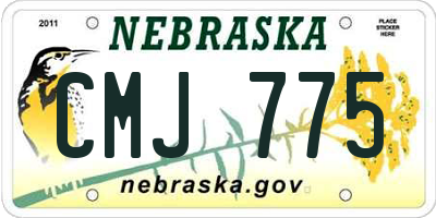 NE license plate CMJ775